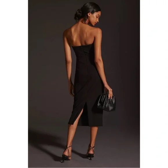 MISHA Twist Front Cutouts Strapless Midi Dress Anthropologie Black Size 12 NWT - threedaughtersproperties.com MISHA Twist Front Cutouts Strapless Midi Dress Anthropologie Black Size 12 NWT - threedaughtersproperties.com